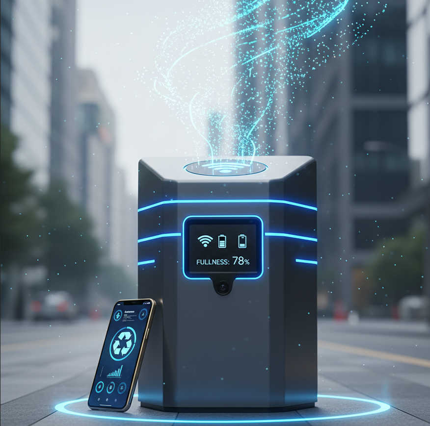 Smart bin with integrated monitoring system